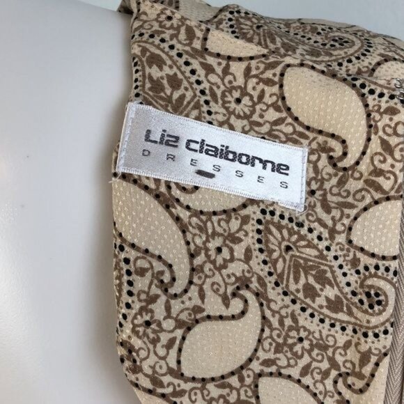 VINTAGE Liz Claiborne Paisley Silk Dress - M - Picture 9 of 9